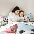 thumbnail image 5 of Castle Fairy Floral Panda 3pcs King Size Comforter Sets,Cartoon Animal Bedding Comforter Set,Love Heart Print Super Cozy Bedding Set,Ultra Soft Wildlife Home Decor,Reversible, 5 of 8
