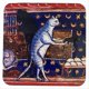 thumbnail image 5 of 4 PCS Medieval Cat Coasters for Drink Set Cat Pattern Round Coasters, 5 of 5