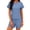 Blue, variant on SuDongPo Women's 2 Piece Summer Pajama Set Cute Pjs Sets Ribbed Ruffle Short Sleeve Crewneck Tee and Elastic Waist Shorts Sleepwear
