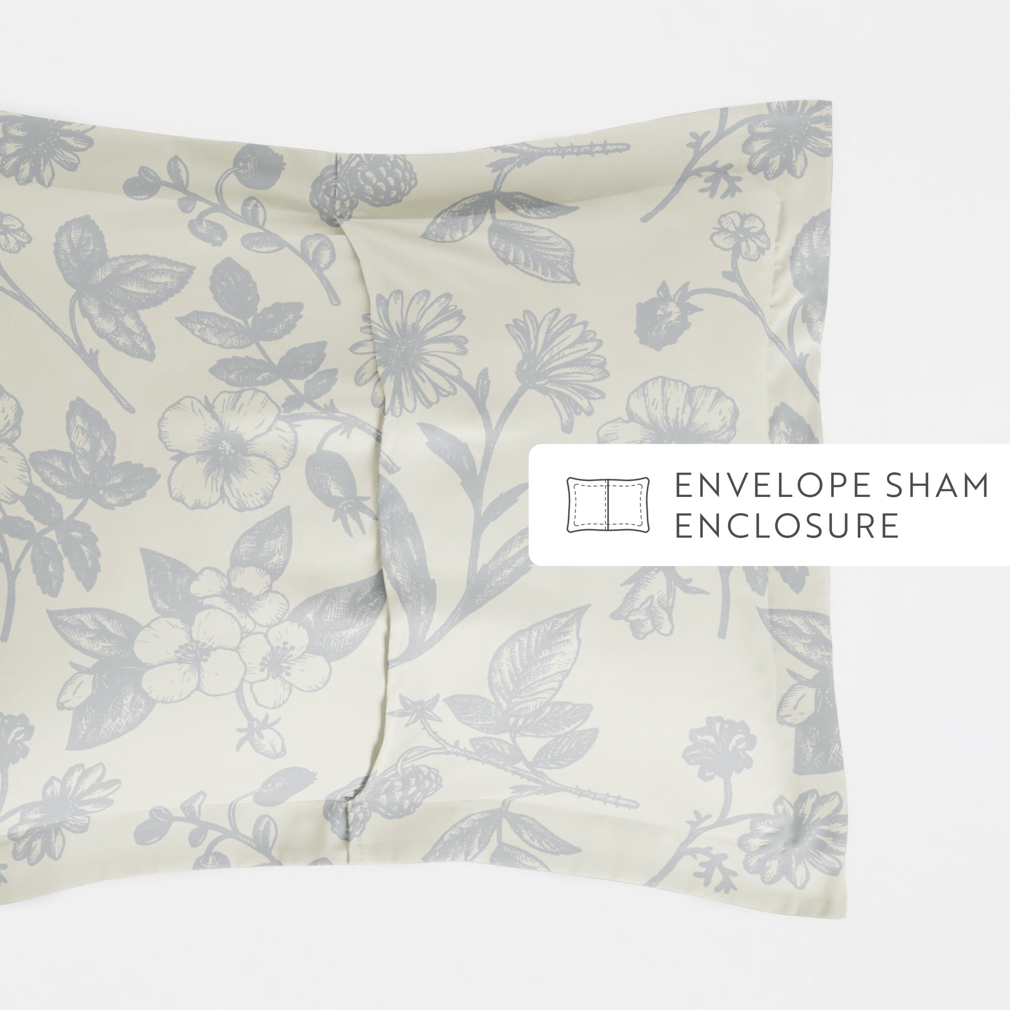 Duvet Cover Set - Ultra Soft & Breathable - Light Blue Farmhouse Floral for Queen Size Bedding by Comfort Canopy