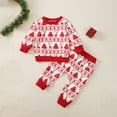 thumbnail image 2 of Little Boys Christmas Pajamas Sets for Toddler Cute Christmas Print 100% Cotton Tee and Pant 2-Piece Pj Set Long Sleeve Shirts Kid Clothing Red, 12-18 Months, 2 of 9