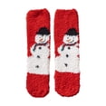 thumbnail image 2 of Chaussettes de Maison en Peluche Tissée Corail Chaud Automne Hiver Noël, 2 of 3