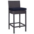 thumbnail image 1 of Modway Convene 27.5" Wicker / Rattan Patio Bar Stool in Espresso/Navy, 1 of 2