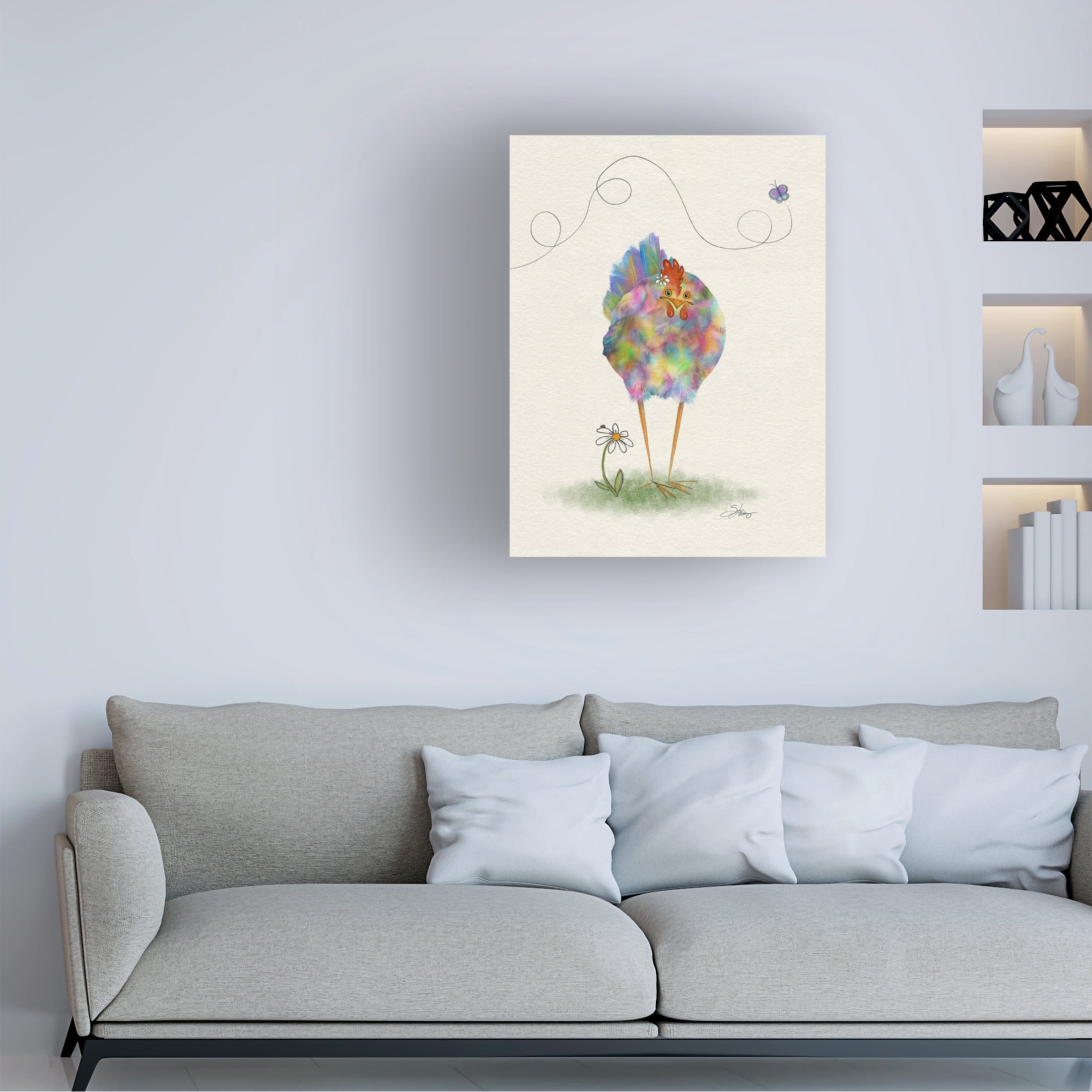 Canvas Wall Art - Shanda Louis 'Fantasia Hen' Wall Art for Living Room, Bedroom, or Office Décor by Trademark Fine Art - 18 x 24 Inches