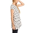 thumbnail image 2 of Women's Relaxed Fit Short Sleeve Polka Dot Round Neck Casual Pockets Blouse Top, 2 of 5