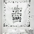 thumbnail image 1 of I Love You Tapestry, Framework with Doodle Star Shapes Hand Lettered Phrase for Love, Fabric Wall Hanging Decor for Bedroom Living Room Dorm, 5 Sizes, White Charcoal Grey, by Ambesonne, 1 of 1