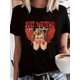 thumbnail image 1 of Camiseta con estampado de Cupido de San Valentín para mujer: cuello redondo, manga corta, suave y cómoda. Ideal para adultos, hombres, mujeres, adolescentes y jóvenes., 1 of 6