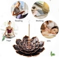 thumbnail image 3 of Arroyner 3 Pcs Alloy Incense Holder Lotus Stick Incense Burner Cone Incense Holder with Ash Catcher, 3 of 7