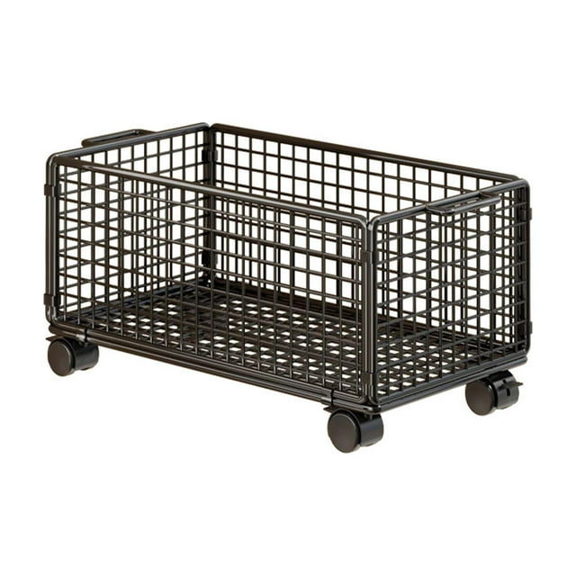 Organizador rodante debajo del escritorio, carrito de almacenamiento con ruedas, pequeño carrito utilitario, organizador de archivos colgante de malla Negro