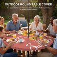 thumbnail image 3 of Round Outdoor Tablecloth with Umbrella Hole and Zipper, Coral Red Sunshine Sunflower Tablecloth with Elastic Waterproof, Pastoral Bees Farmhouse Floral Patio Table Covers for 31" - 35" Pool Tables, 3 of 9
