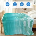 thumbnail image 4 of Teal Coastal Cooling Blanket, Lightweight Breathable Summer Throw Blanket with Double Sided Cold Effect,Summer Beach Ocean Seawater Nautical Picnic Beach Blankets Bed Sheet for Hot Sleepers 30"x40", 4 of 8