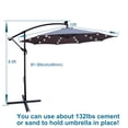 thumbnail image 4 of 10 Ft Outdoor Patio Umbrella, Solar Powered LED Lighted Sun Shade, Market Waterproof 8 Ribs Umbrella with Crank and Cross Base, for Garden Deck Backyard Pool Shade Outside Deck Swimming Pool, 4 of 9