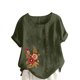 thumbnail image 1 of Camisetas de Manga Corta para las Mujeres Impreso Botón de Manga Corta Camiseta Blusa Poliéster, Ropa Casual Mirar Superior para las Mujeres, 1 of 4