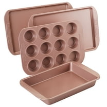 Farberware 4 Piece Nonstick Bakeware Set, Rose Gold
