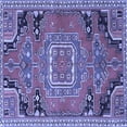 thumbnail image 1 of Ahgly Company Indoor Square Medallion Blue Traditional Area Rugs, 4' Square, 1 of 4