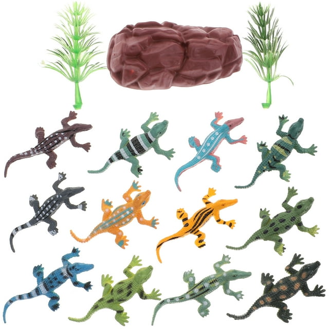 MasteelfCA 12pcs Simulation Crocodile Toy Preschool Educational Crocodile Cognitive Toy Home Decor
