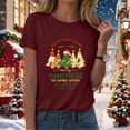 thumbnail image 6 of zaveiop Christmas Tshirts Women Holiday Christmas Graphic Print Crewneck Shirt Trendy Short Sleeve Loose Casual Tee Tops (Z1-Wine, L), 6 of 8