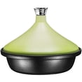 thumbnail image 5 of Bruntmor Matte Green Cast Iron Moroccan Tagine 4-Quart Cooking Pot With Silver, 5 of 7