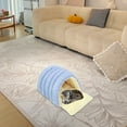 thumbnail image 4 of Nkmbld Cozy Dog House Indoor, Winter Pet Sleeping Bag Padded Thickened Small Dog Kennel, Anti-Slip & Washable Super Soft Fluffy Plush Pet Bed, Blue, 4 of 8