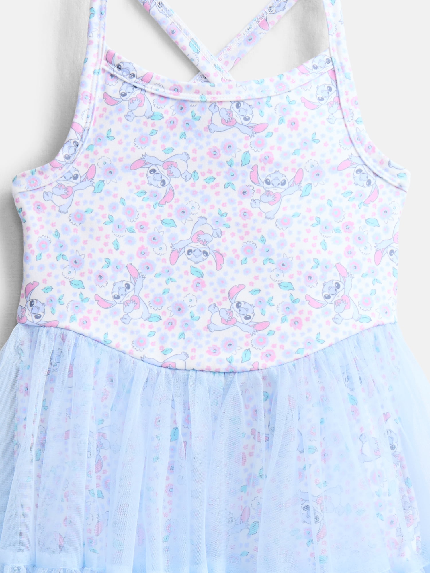 Stitch Toddler Girls' Sleeveless Romper with Tulle Skirt, Sizes 12M-5T
