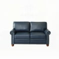 thumbnail image 6 of Modern Navy Blue Faux Leather Loveseat with Round Arms and Silver Nails, 59.45"L x 31.89"W x 34.5"H, 6 of 10