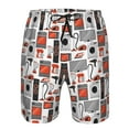 thumbnail image 4 of Kdxio Modern Life Pattern Mens Casual Shorts - Drawstring Summer Beach Sports Shorts for Men, 4 of 9
