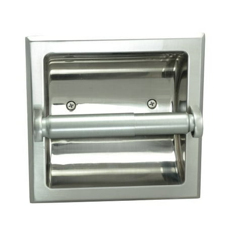 Nickel Recessed Toilet Tissue Holder designers impressions satin nickel recessed toilet / tissue paper holder all metal contruction - mounting bracket included ()