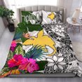 thumbnail image 1 of Papua New Guinea Bedding Set White - Turtle Plumeria Banana Leaf, 1 of 6
