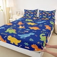 thumbnail image 5 of Erosebridal Dinosaur Full Size Sheets for Kids Boys, Funny Wildlife Bed Sheets, 4pcs (1 Flat Sheet, 1 Fitted Sheet and 2 Pillowcases), 5 of 6