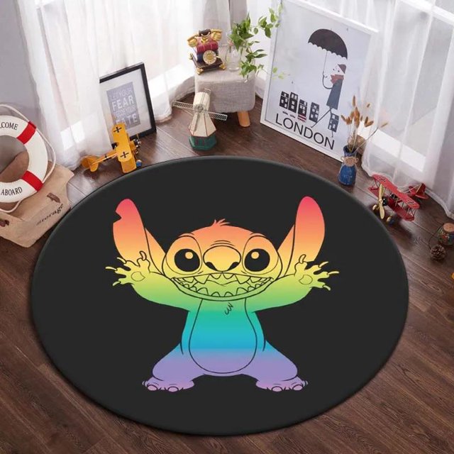 Alfombra de dibujos animados de Disney Kawaii Stitch, alfombras para sala de estar, dormitorio, habitación de niños, guardería, decoración del hogar, alfombra antideslizante