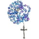 thumbnail image 1 of Collares Rosarios CatholicDivin05 1Pza 57cm 2.3x4.2cm Cruz Cuentas 8mm Vidrio Azul/Morado., 1 of 2