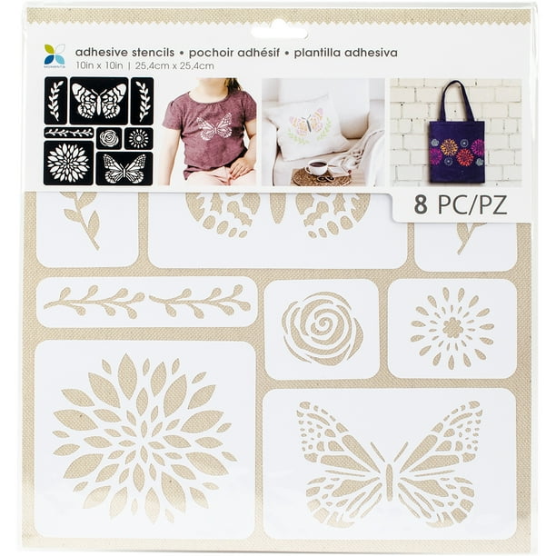 Momenta Adhesive Stencils 10"X10"Butterflies & Flowers