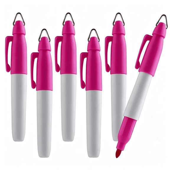 CCOCC Mini Permanent Markers, Assorted Colours, Fine Point, 6 Count (Mini Permanent Markers Pink)