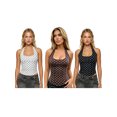 thumbnail image 3 of LMLYSoH Women's Halter Tank Tops Summer Dot Print Sleeveless Backless Tie Neck Vest Slim Fit Going Out Shirt, 3 of 9