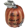 thumbnail image 5 of Northlight Autumn "Bless the Harvest and Give Thanks" Pumpkin Decoration - 10" - Orange, 5 of 8
