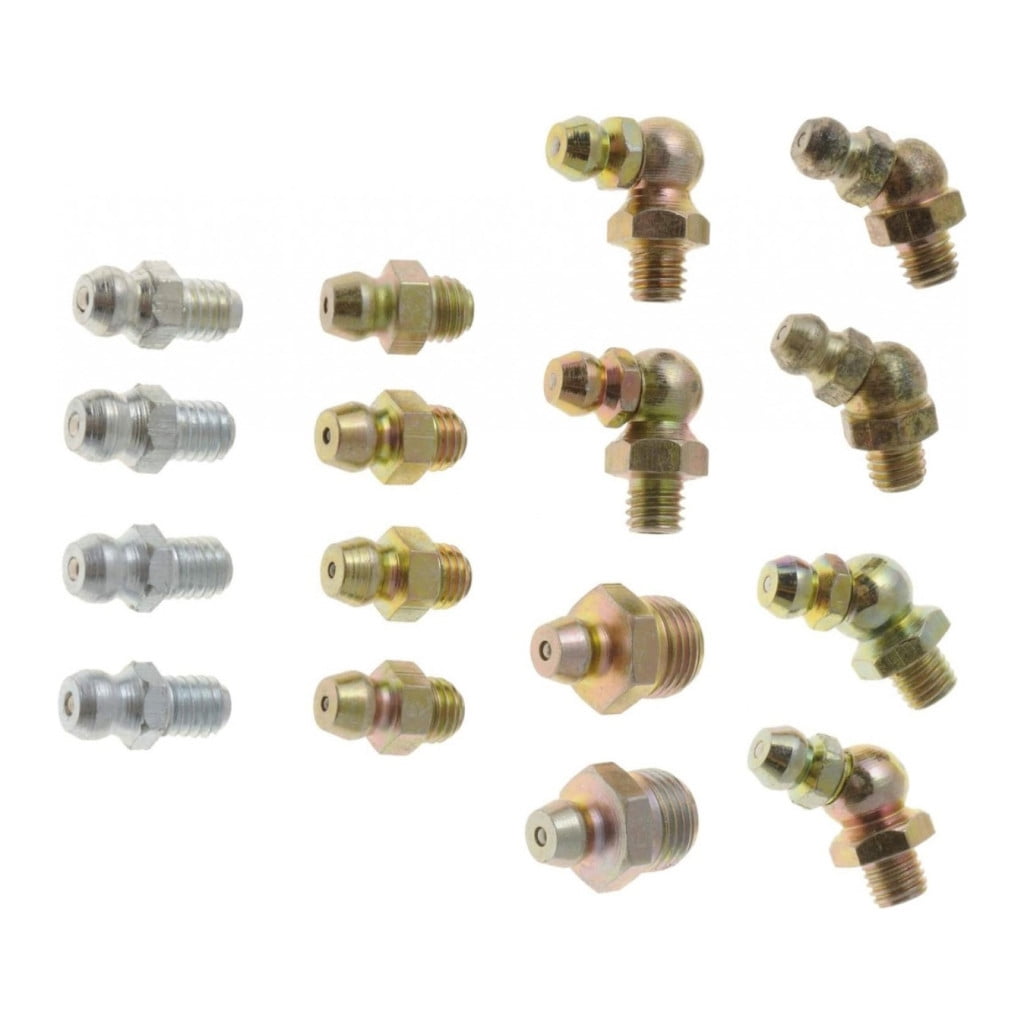 KarParts360 Grease Fitting Assortment | Brass | Assorted Angle | Unified Fitting Format | Assorted Fitting Type | 16 Pieces