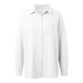 thumbnail image 5 of Fiaer,Long Sleeve Shirts for Women,Womens Button down V Neck Blouses ,Women's Loose Fit Casual Trendy Lapel Collared Tops White XL, 5 of 5