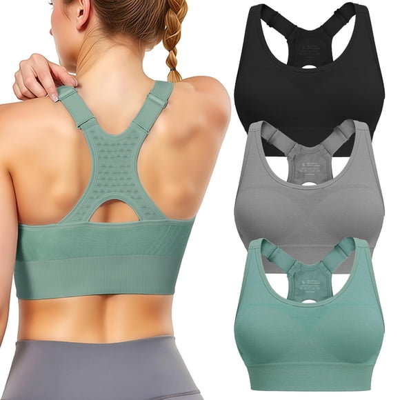 Top deportivo Tmeefee de 3 piezas con alto soporte y tirantes ajustables