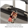 thumbnail image 3 of Square 2Pack PU Leather Rose and Leopard Cruise Luggage Tag with Privacy Cover and Name ID Tag for Travel Handbags Backpacks Luggage Tags, 3 of 6