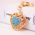 thumbnail image 3 of Fancy Rhinestone Romantic Heart Design Key Chain Fun Novelty Keyring Handbags Holder Creative Gift, 3 of 4