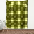 thumbnail image 4 of Geometrical Fabric by the Yard, Yellow Squares Connected by Stripes Along Stars Images Abstract Art, Upholstery Fabric for Dining Chairs Home Decor Accents, Yellow Charcoal Grey by Ambesonne, 4 of 5