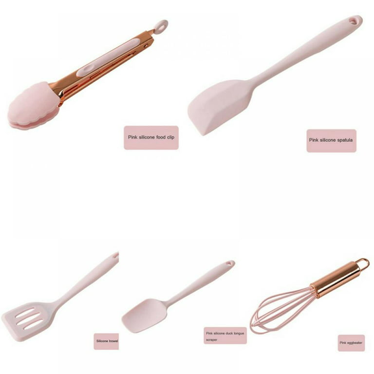 Mini Silicone Kitchenware Cooking Utensils Set Pink Non-stick Cookware  Spatula Shovel Spoon Egg Beaters Kitchen Cooking Tool Set