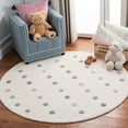 thumbnail image 2 of SAFAVIEH Kids Neutral Polka Dots Area Rug, Ivory, 5' x 5' Round, 2 of 10