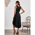 thumbnail image 4 of Elegant stylish sleeveless solid color A-line pleated dress, 4 of 5
