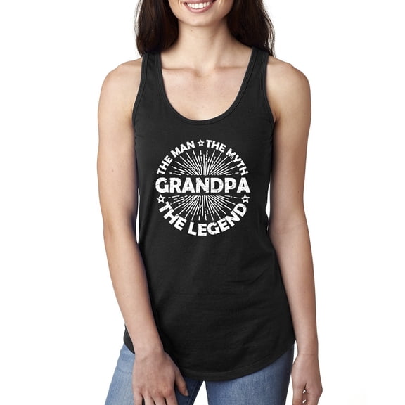 Wild Bobby, Grandpa Man Myth Legend Funny Dad Uncle Papa Dad Gift, Father's Day, Women Racerback Tank Top, Black, Small