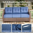 thumbnail image 4 of Gymojoy Brown 8 Pieces Patio Furniture Set, Modular Oversized Outdoor Sectional of Olefin 6 inch Thick Cushion, Coffee Table and Ottomans, Patio Conversation Sets for Porch, Deck, 4 of 14