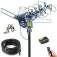 thumbnail image 1 of PBD Outdoor Digital Amplified HDTV Antenna, 150 Mile Motorized 360 Degree Rotation, Wireless Remote Control, 59FT RG6 Coax Cable, Coaxial Grounding Block, UHF VHF 1080P 4K, Support 2 TVs, 1 of 8