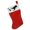 thumbnail image 1 of Dinosaur Tyrannosaurus Rex Black White Christmas Holiday Felt Stocking, 1 of 3
