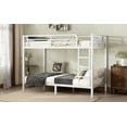 thumbnail image 6 of Eyisean Twin XL Over Twin XL Metal Bunk Bed for Teens and Adults, Heavy Duty Bunk Beds with Ladder & Guardrail Metal Slats, No Box Spring Required, Space-Saving, Modern Loft Bed Frame for Bedroom, 6 of 15