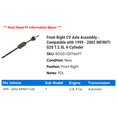thumbnail image 2 of Front Right CV Axle Assembly - Compatible with 1999 - 2002 INFINITI G20 T 2.0L 4-Cylinder 2000 2001, 2 of 2